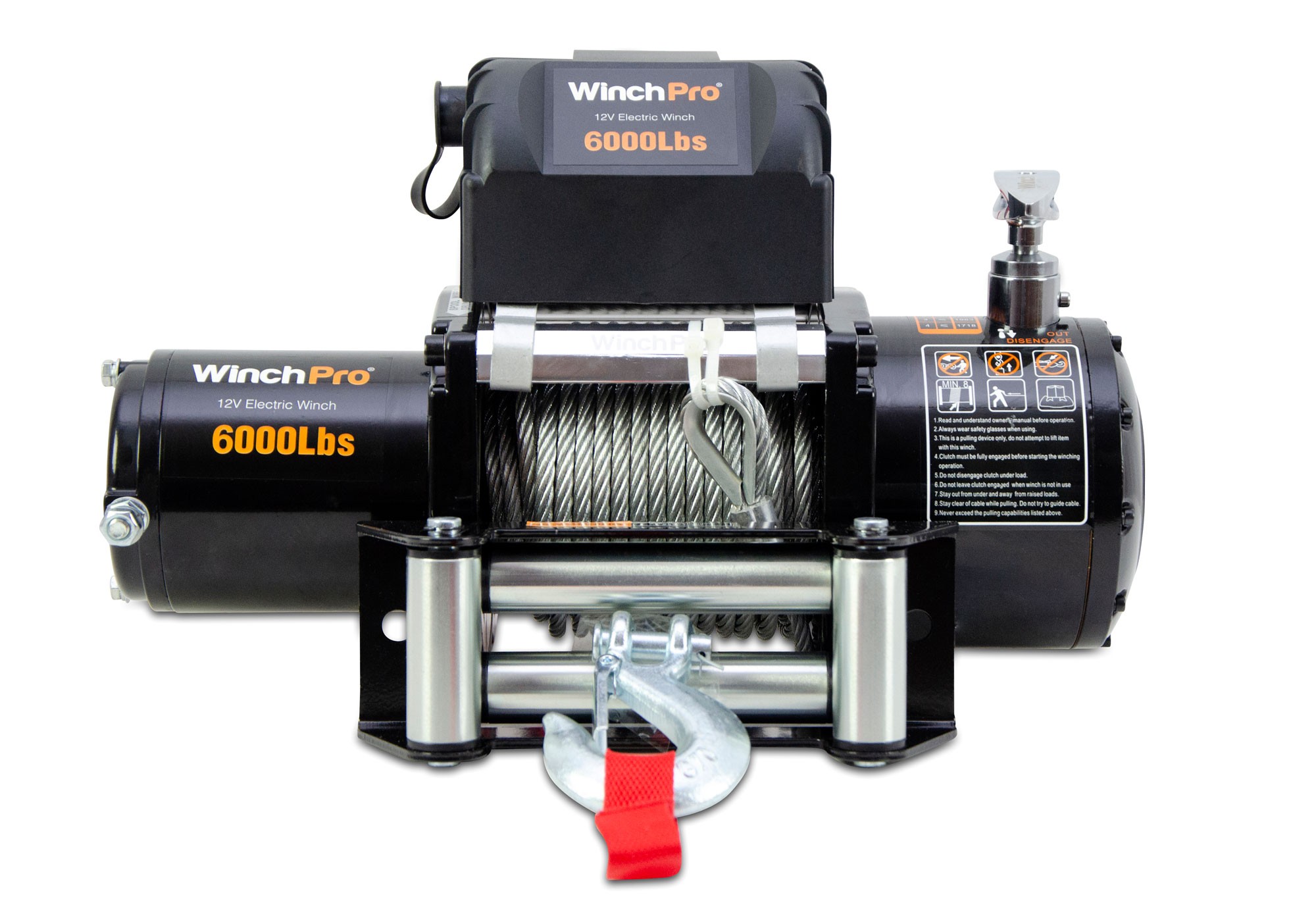 WinchPro - Cabrestante Eléctrico 12V 1360kg/3000lbs, 12m De Cuerda